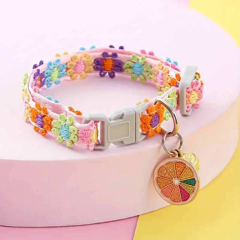 Whimsical Rainbow Cat Collars with Jingle Bells ✨ | Adjustable Neckwear for Tiny Furballs