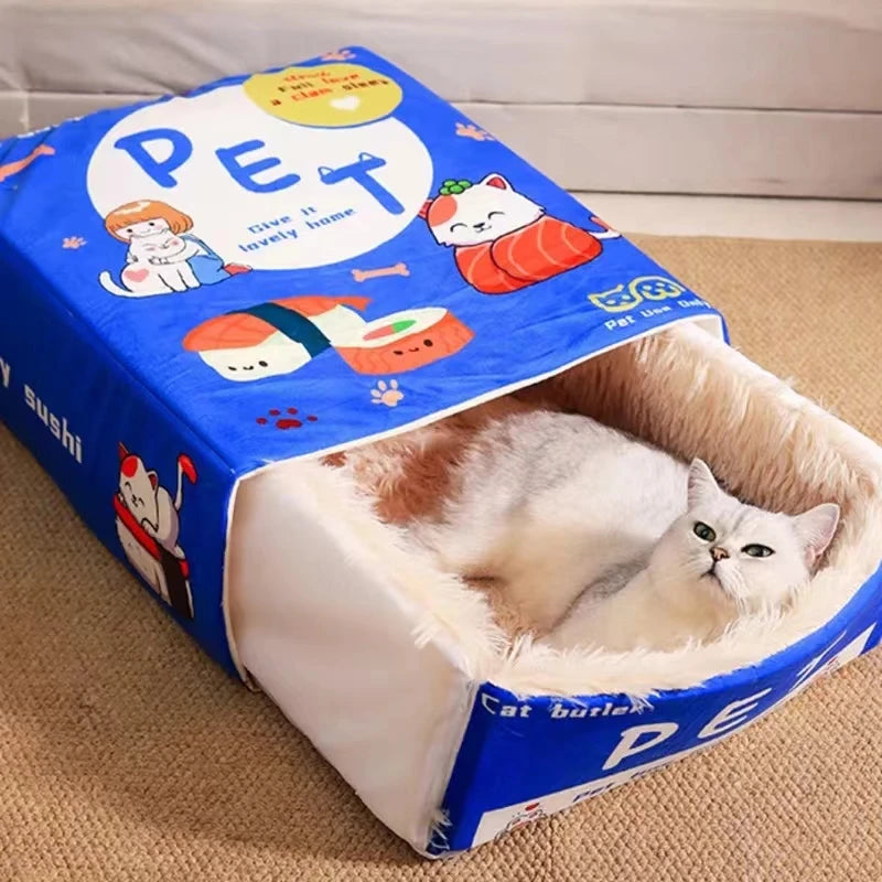 Cuddle Cave Cat Bed Cozy Biscuit Box for Playful Paws! ✨