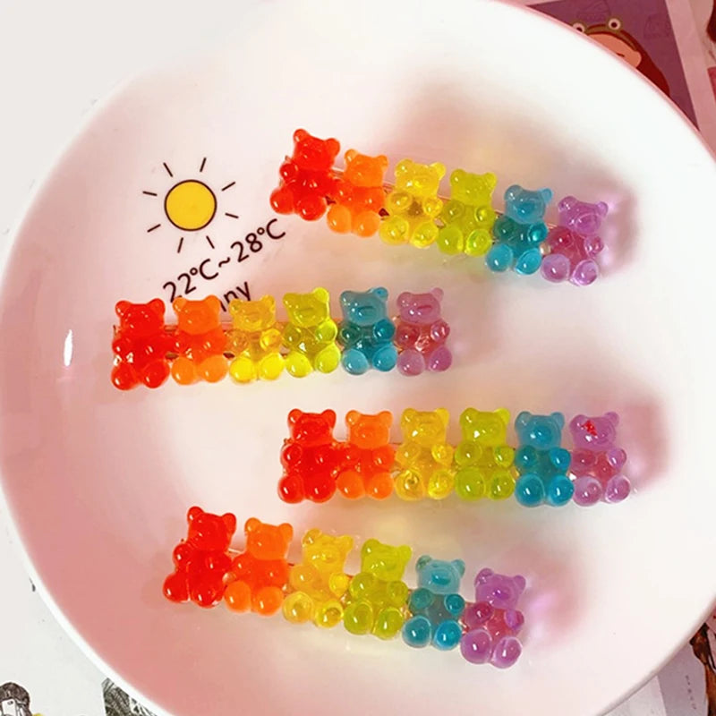 Adorable Candy Bear Hair Clips ✨ Sweet & Colorful Hairpins for Girls & Women!